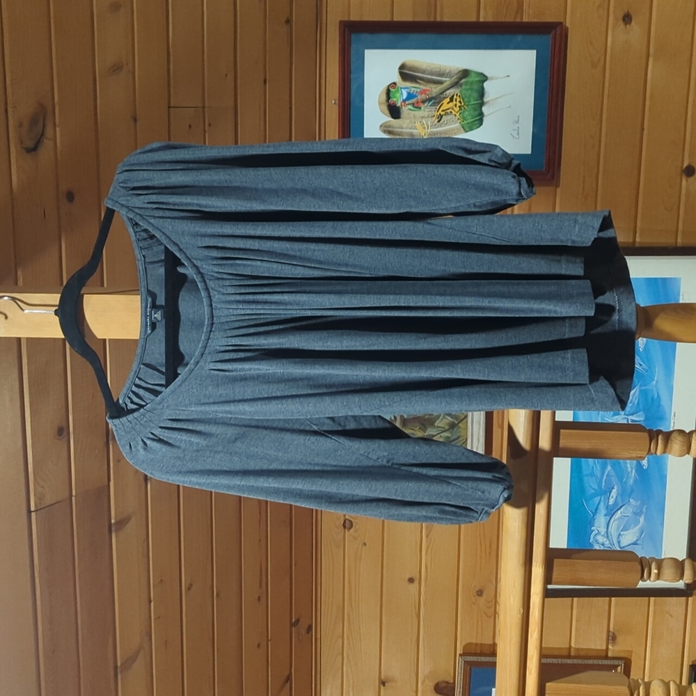 Grey Peasant Top